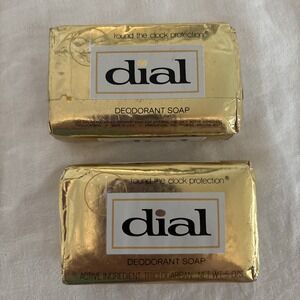 Vtg 2 Dial‎ Bar Soap Gold Foil  Deodorant Bath Soap NEW NOS 5oz Triclocarban